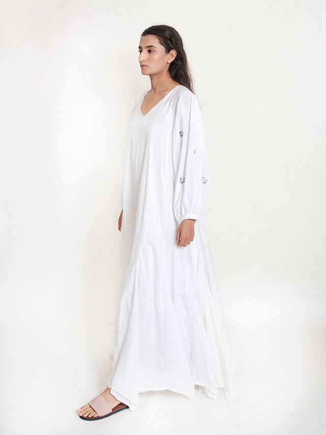 Seeho Dress Mul Cotton - White