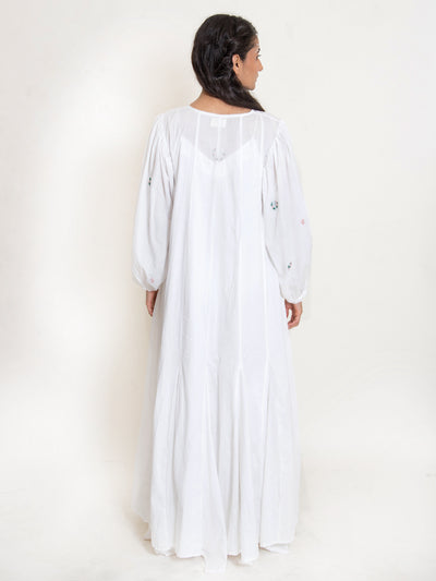 Seeho Dress Mul Cotton - White - OurDve