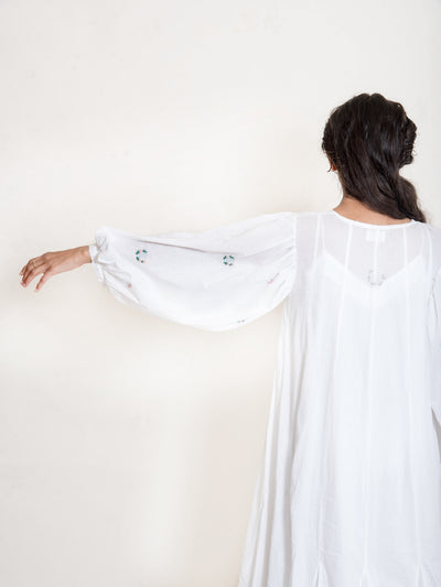 Seeho Dress Mul Cotton - White - OurDve