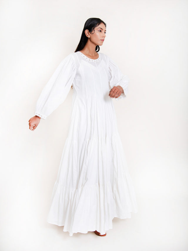 Shell Dress Mul Cotton - White