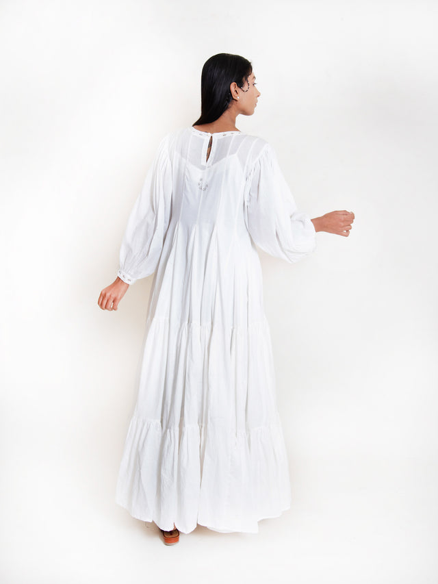 Shell Dress Mul Cotton - White