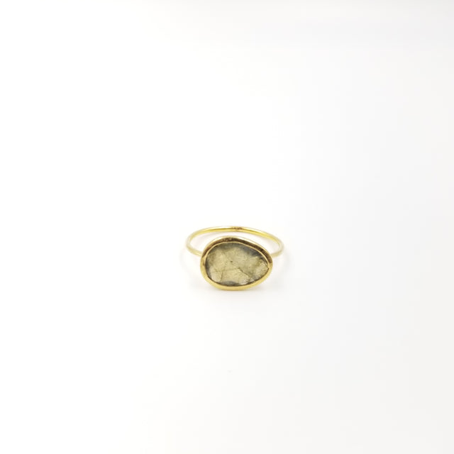 Single Stone Labradorite Ring