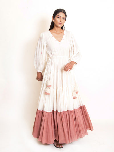 Stark Dress Mul Cotton - Beige - OurDve