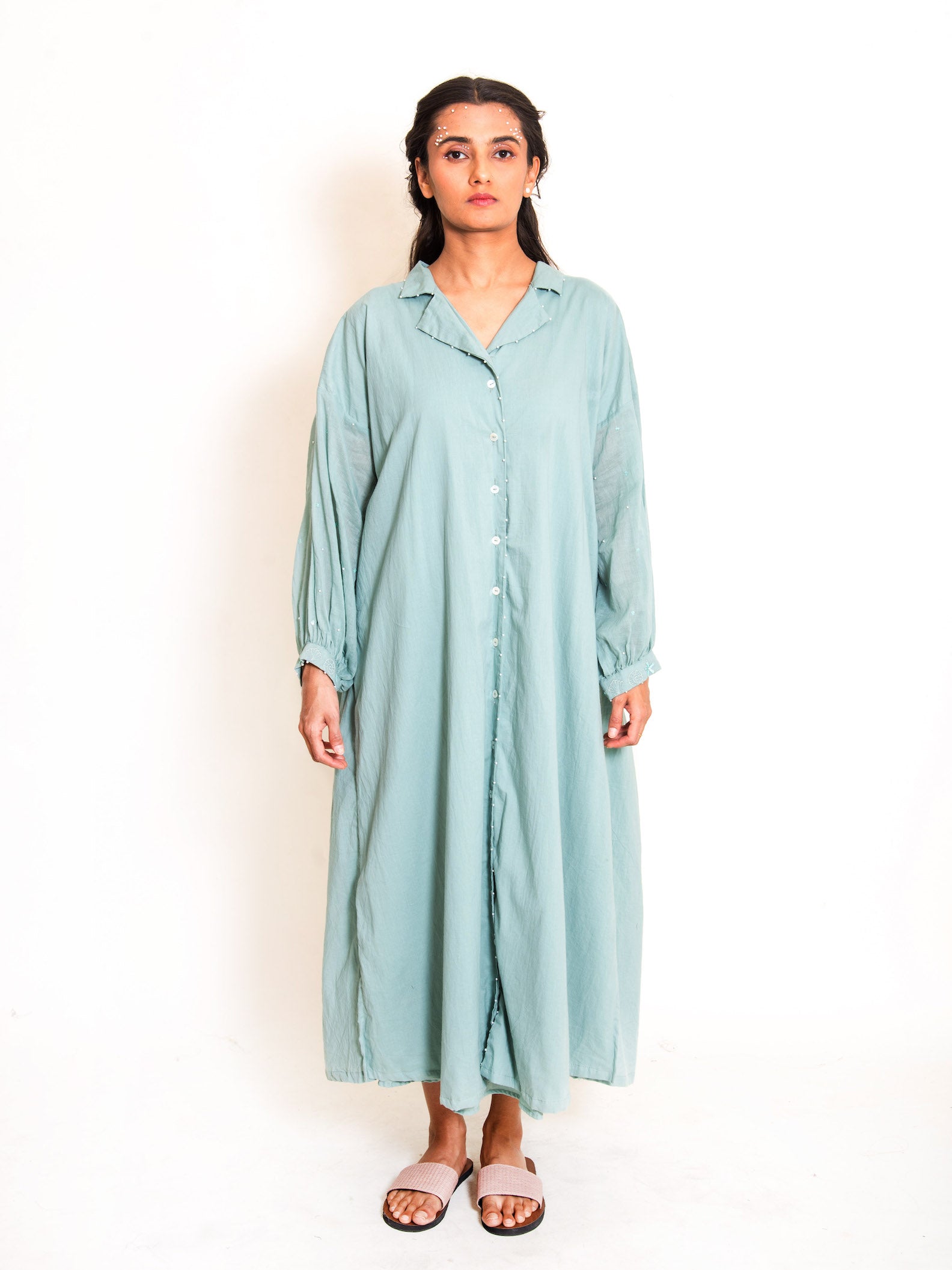 Swirl Dress Mul Cotton - Mint Green - OurDve