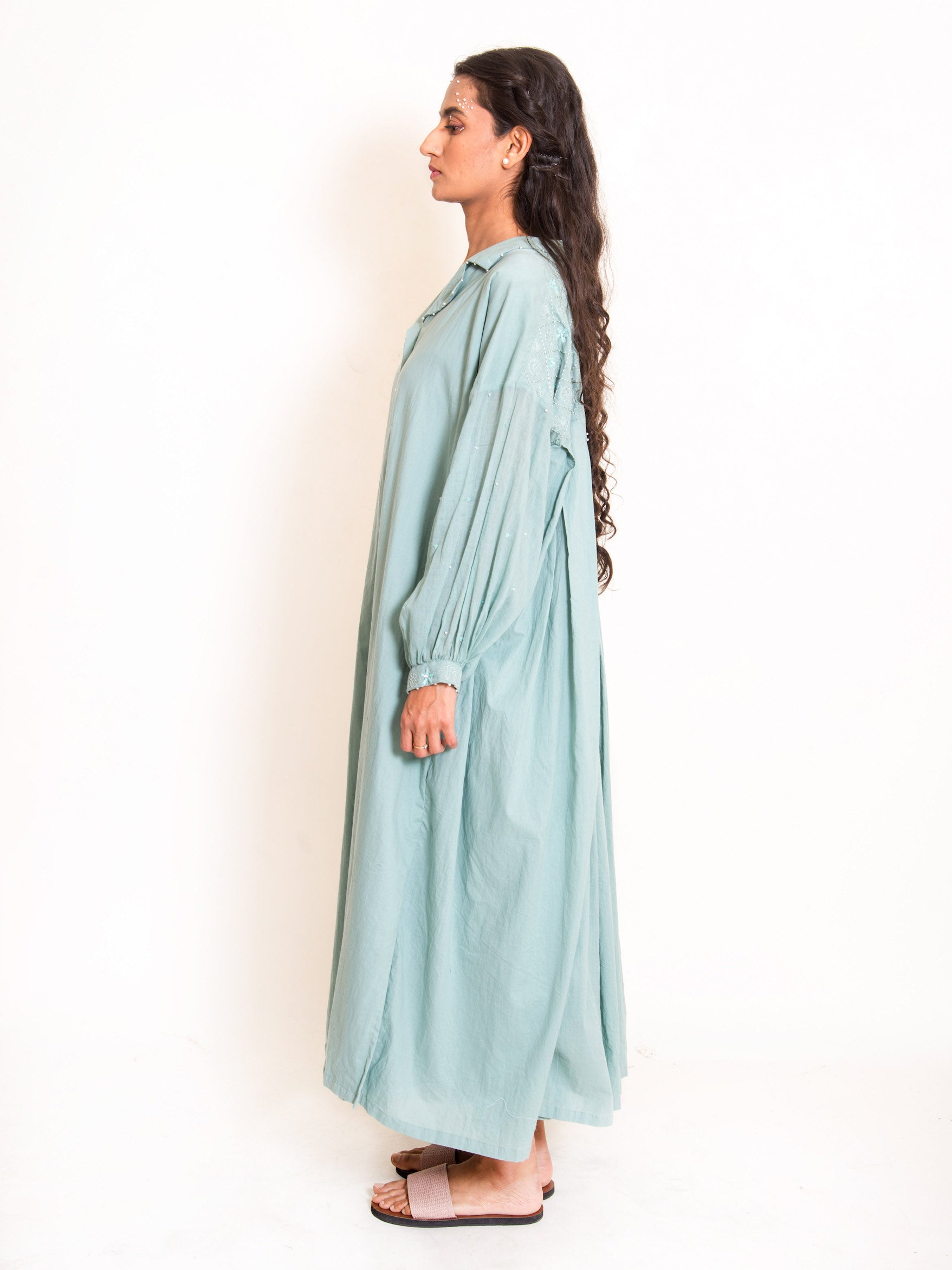 Swirl Dress Mul Cotton - Mint Green - OurDve