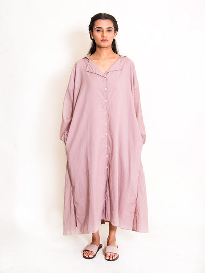 Swirl Dress Mul Cotton - Ash Pink - OurDve