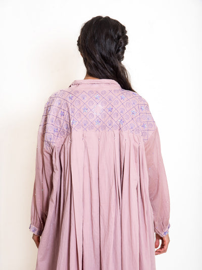Swirl Dress Mul Cotton - Ash Pink - OurDve