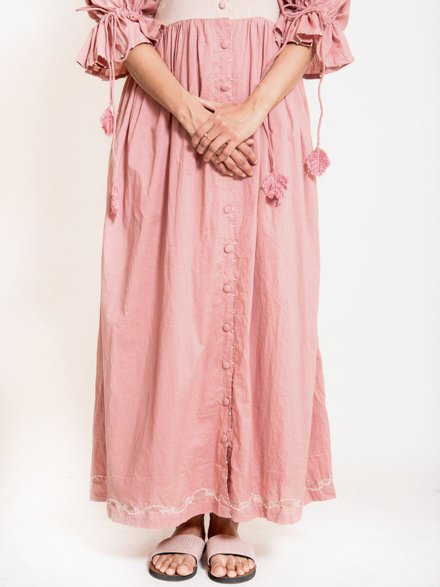 Turt Dress Mul Cotton - Onion Pink